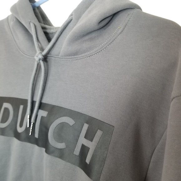 Dutch Brothers Mens M Gray Spell Out Long Sleeves Pullover Hoodie Sweatshirt - Picture 5 of 7